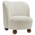 Monroe Boucle Fabric Accent Chair - Pearl Walnut