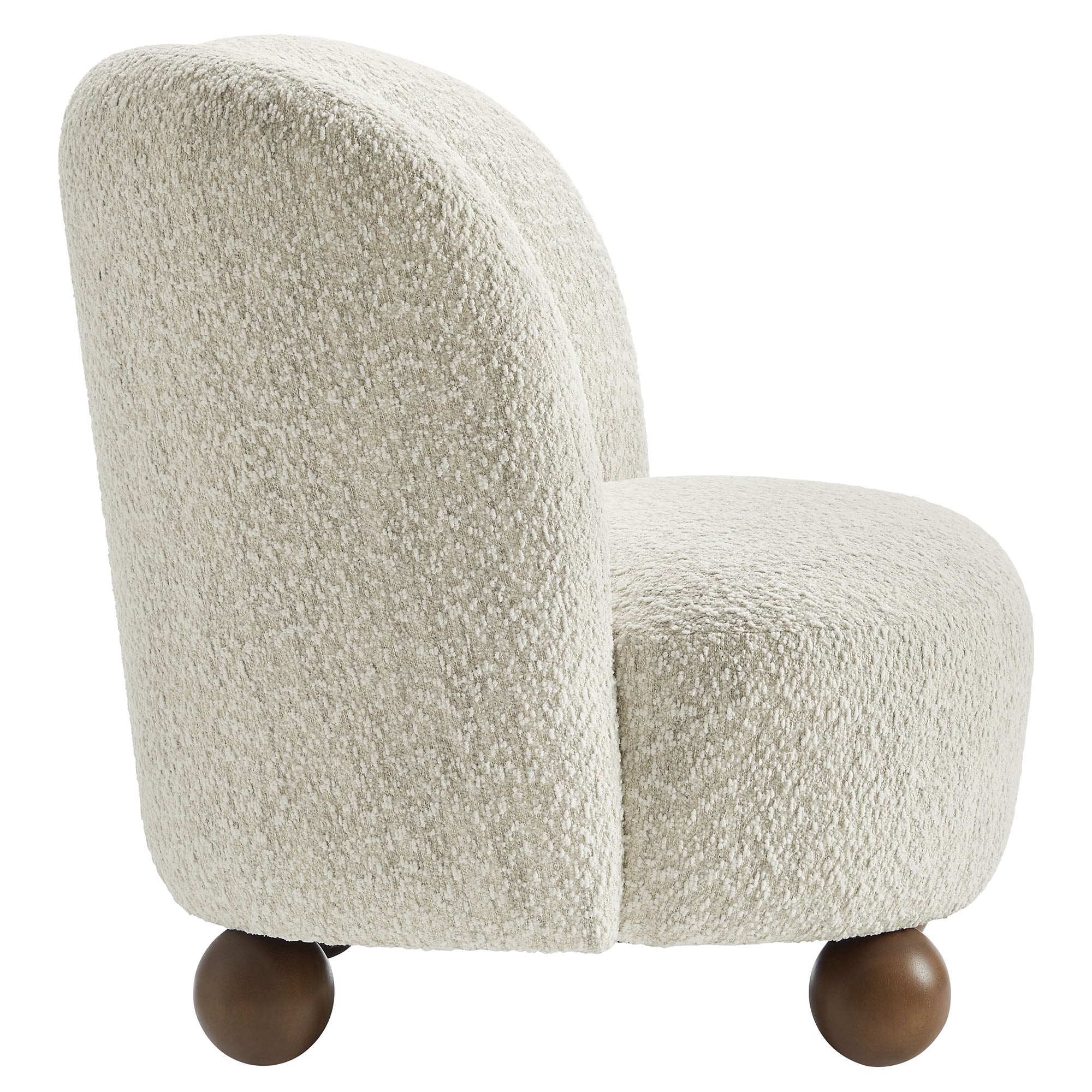 Monroe Boucle Fabric Accent Chair - Pearl Walnut