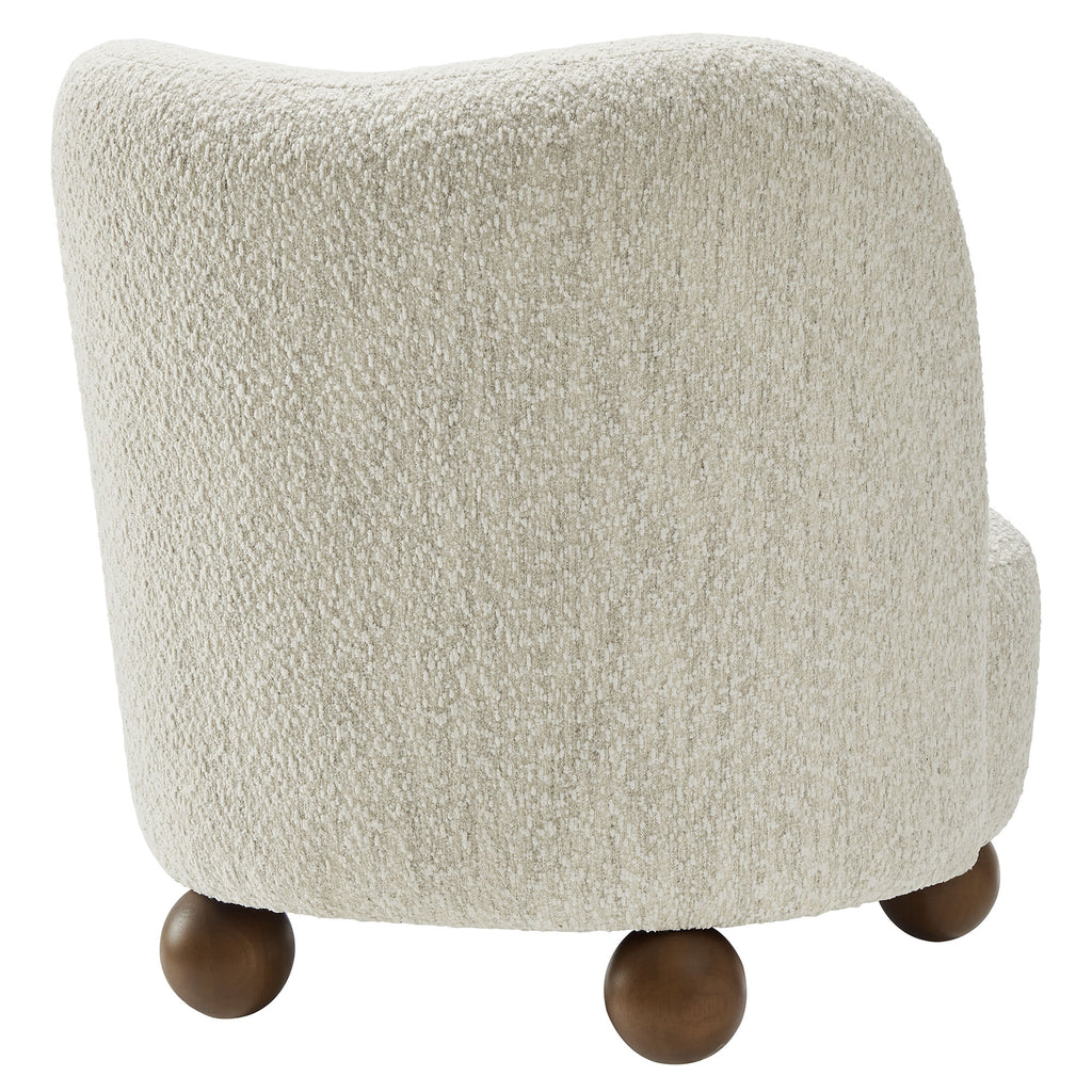 Monroe Boucle Fabric Accent Chair - Pearl Walnut