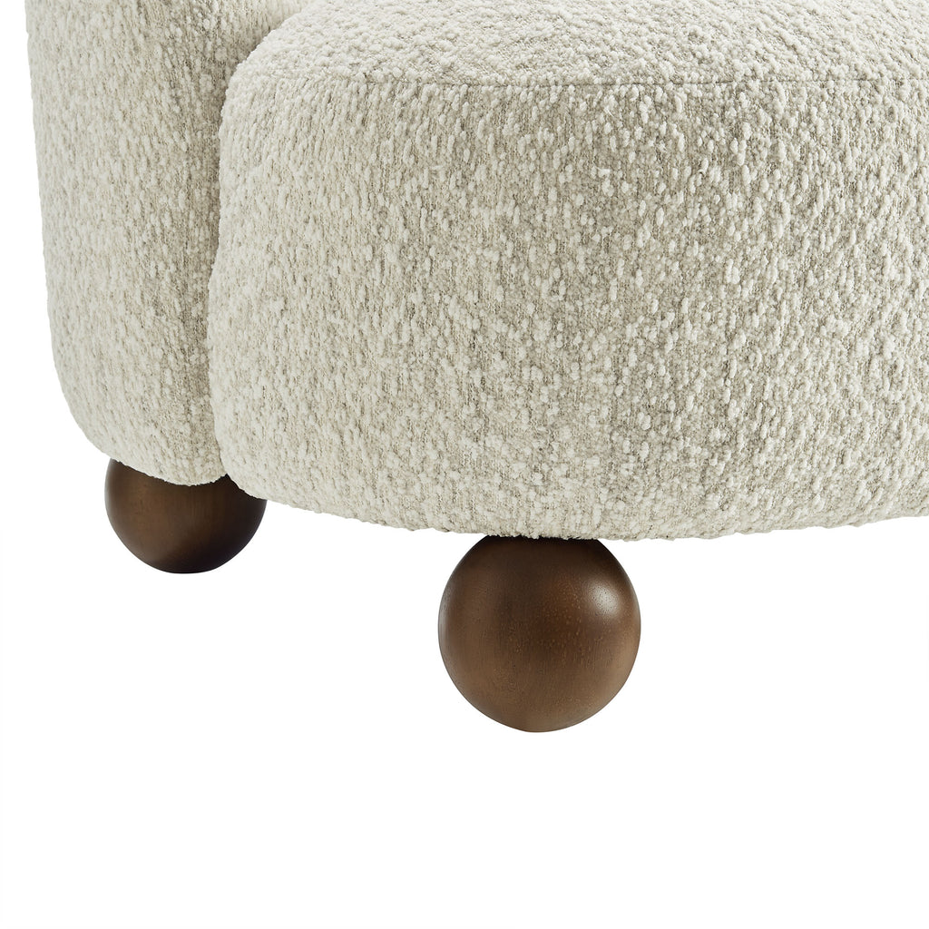 Monroe Boucle Fabric Accent Chair - Pearl Walnut