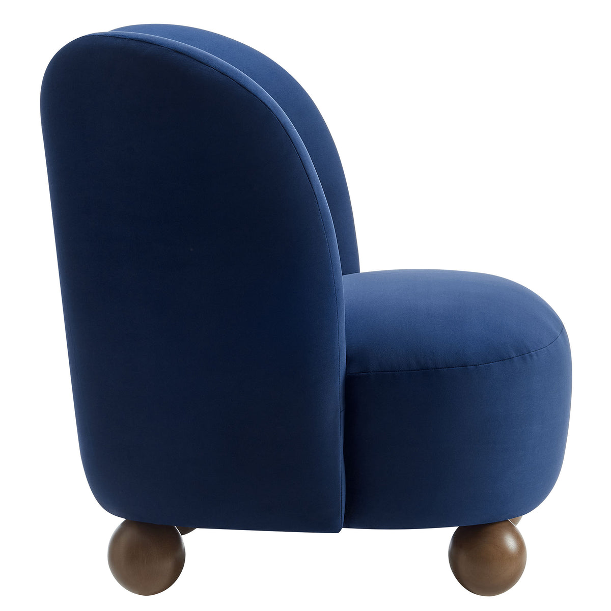 Monroe Performance Velvet Accent Chair - Midnight Blue Walnut