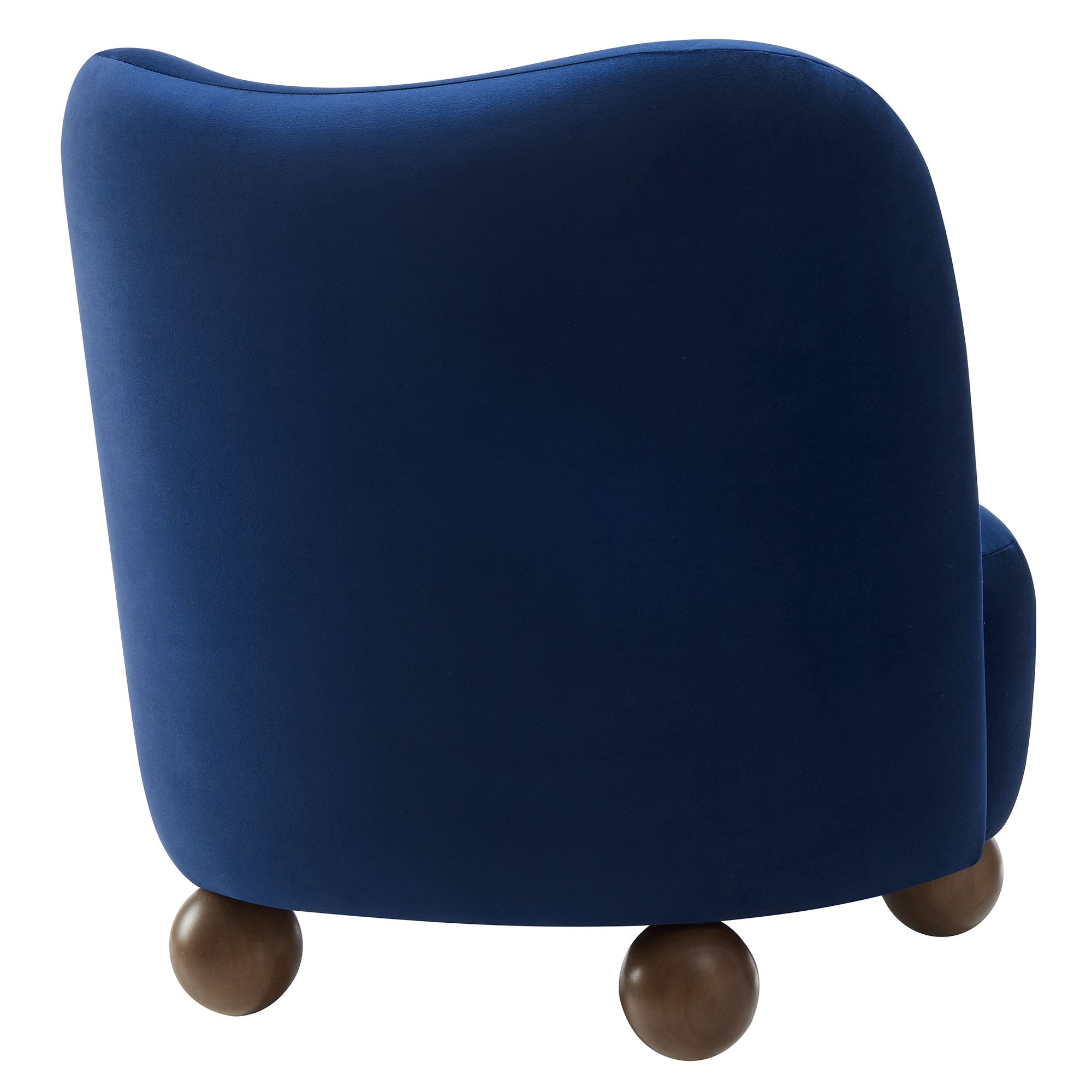 Monroe Performance Velvet Accent Chair - Midnight Blue Walnut