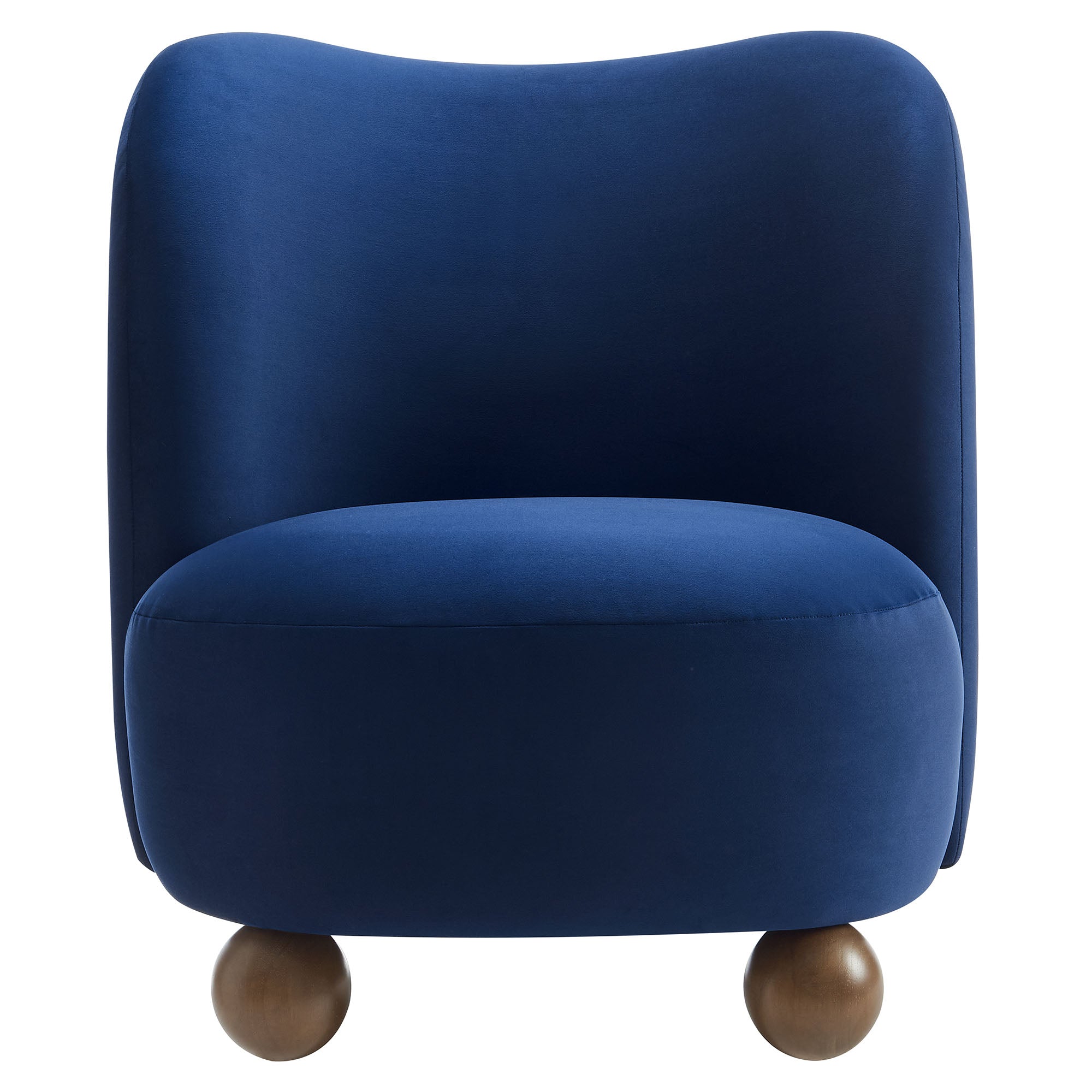 Monroe Performance Velvet Accent Chair - Midnight Blue Walnut