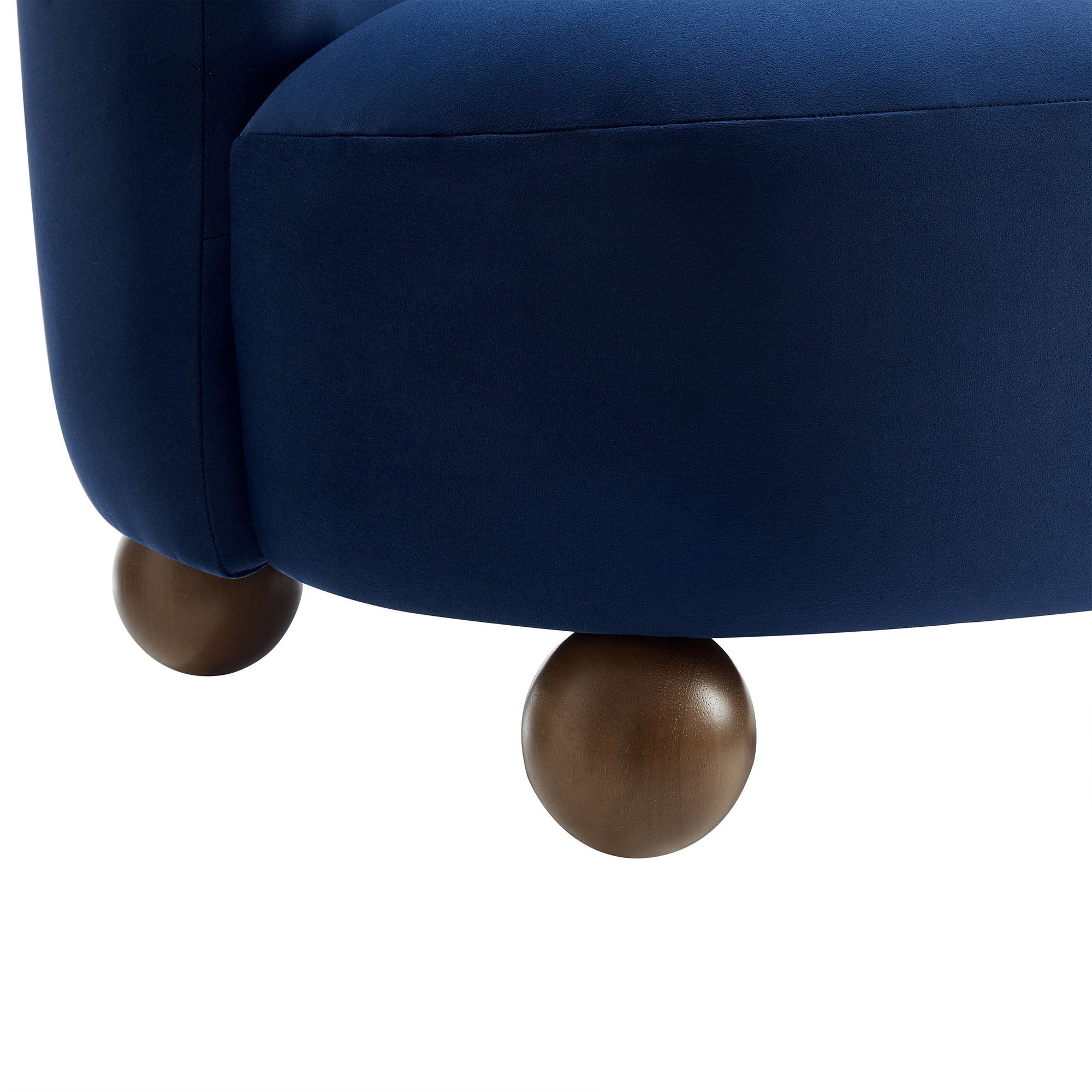 Monroe Performance Velvet Accent Chair - Midnight Blue Walnut