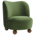 Monroe Performance Velvet Accent Chair - Moss Green Walnut