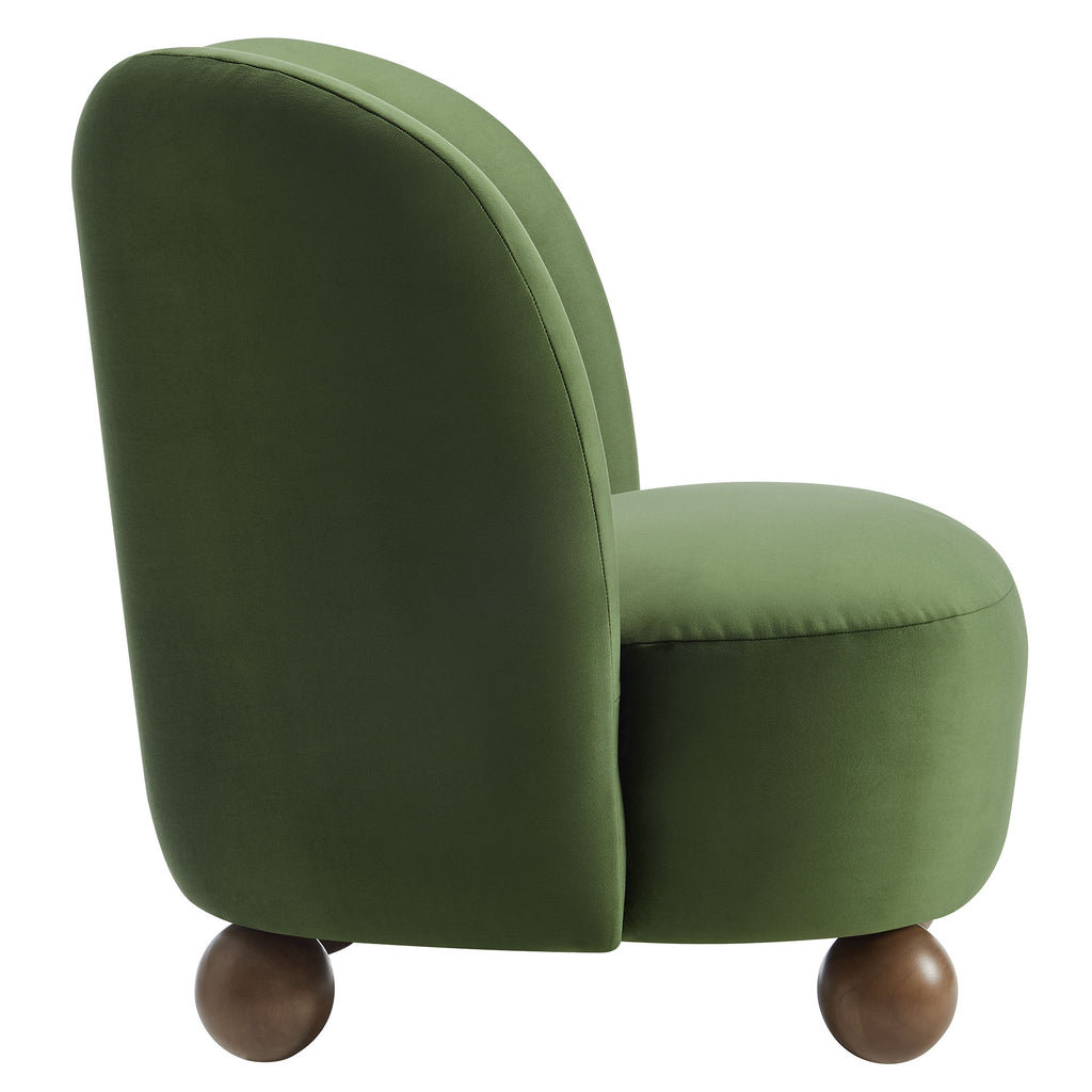 Monroe Performance Velvet Accent Chair - Moss Green Walnut