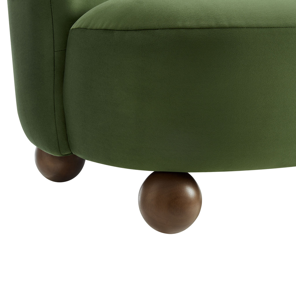 Monroe Performance Velvet Accent Chair - Moss Green Walnut
