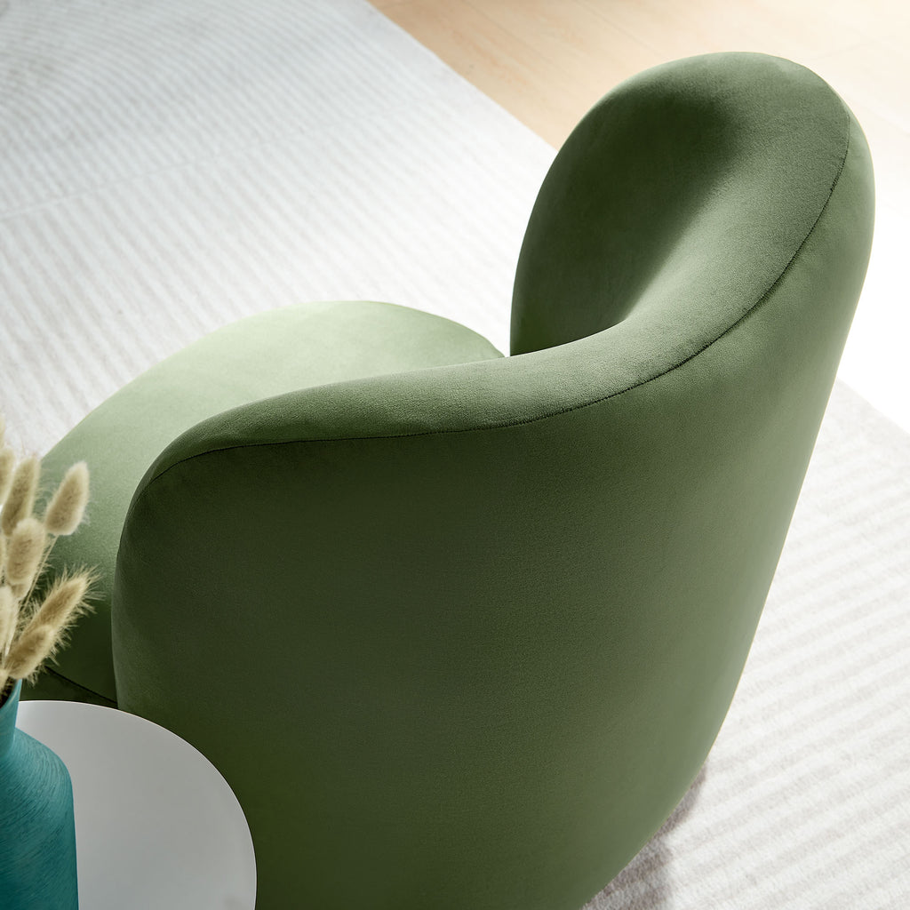 Monroe Performance Velvet Accent Chair - Moss Green Walnut