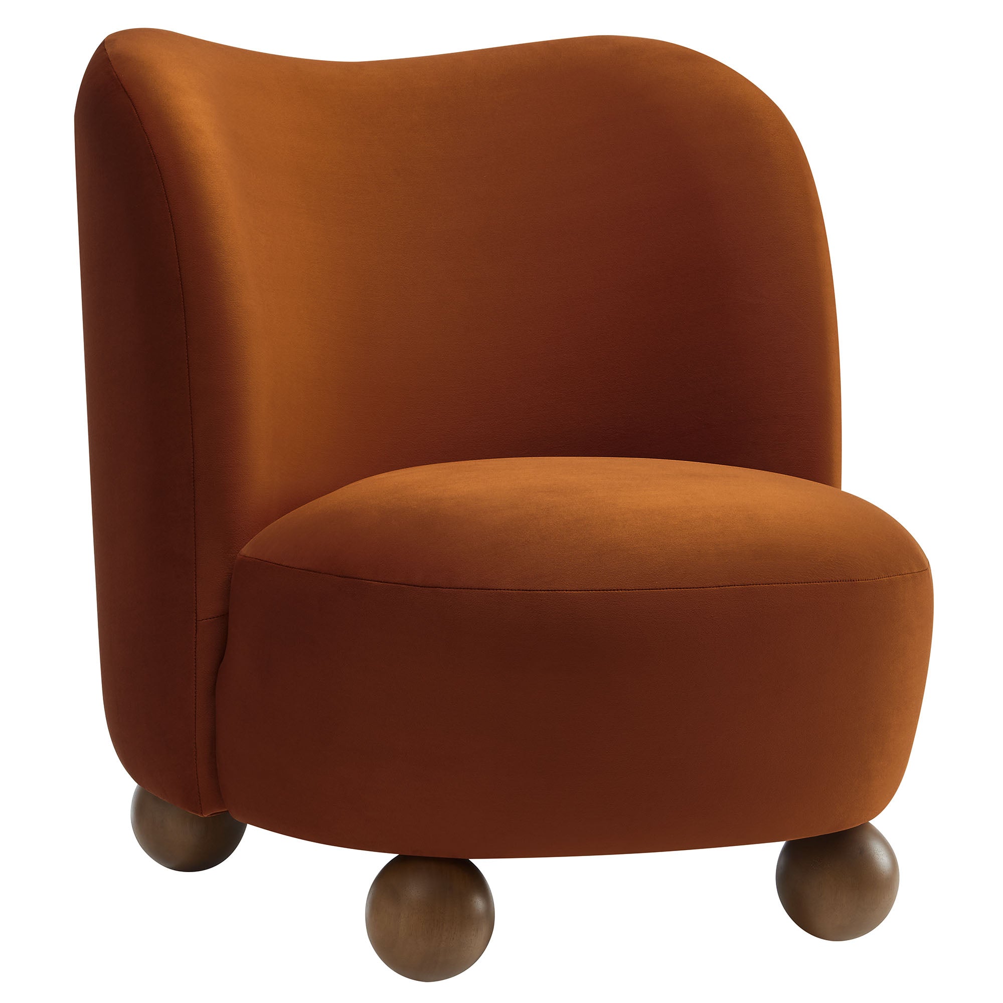 Monroe Performance Velvet Accent Chair - Rust Walnut