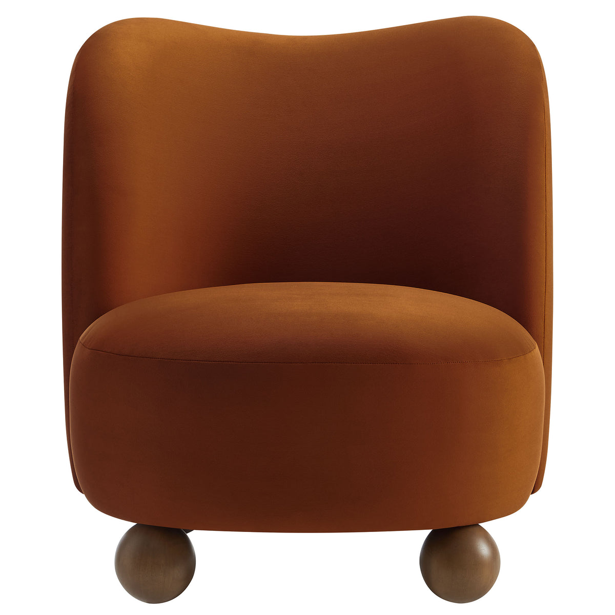 Monroe Performance Velvet Accent Chair - Rust Walnut