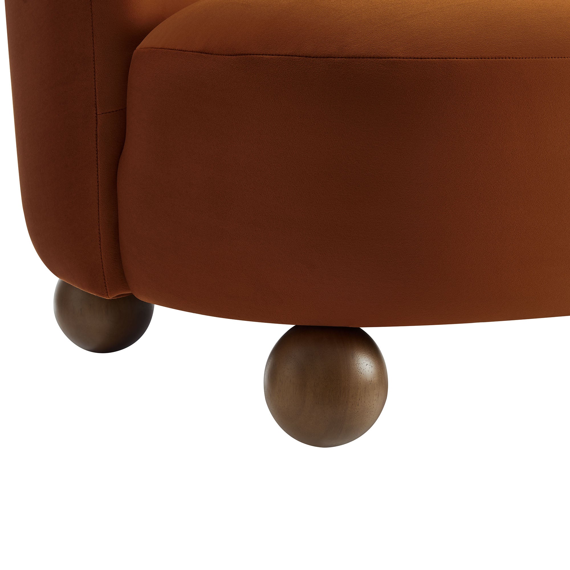 Monroe Performance Velvet Accent Chair - Rust Walnut
