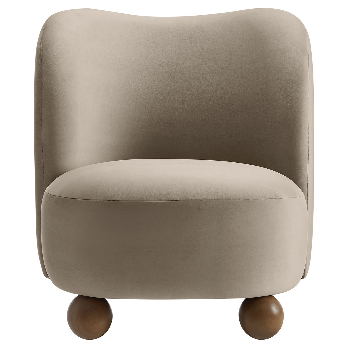 Monroe Performance Velvet Accent Chair - Taupe Walnut