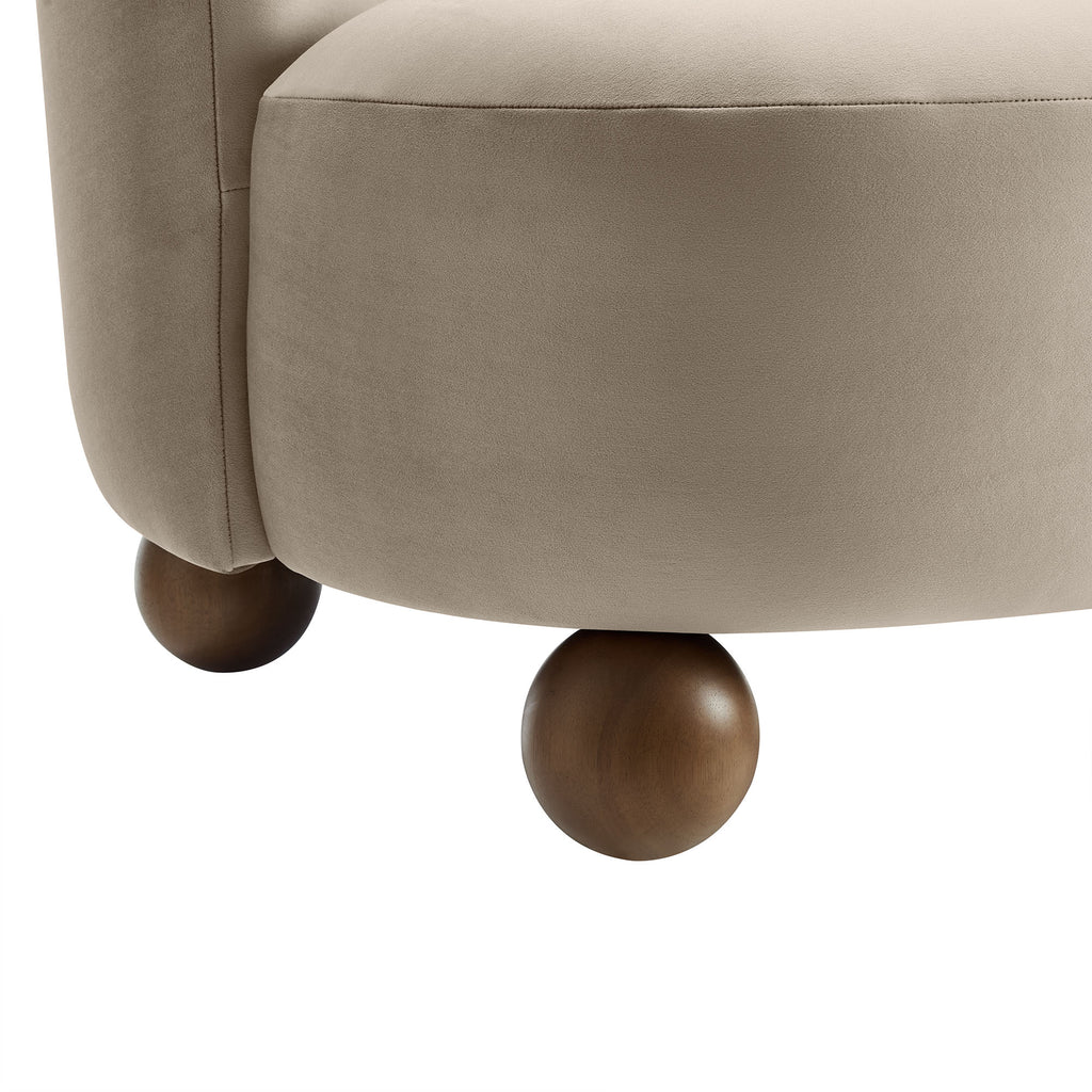 Monroe Performance Velvet Accent Chair - Taupe Walnut