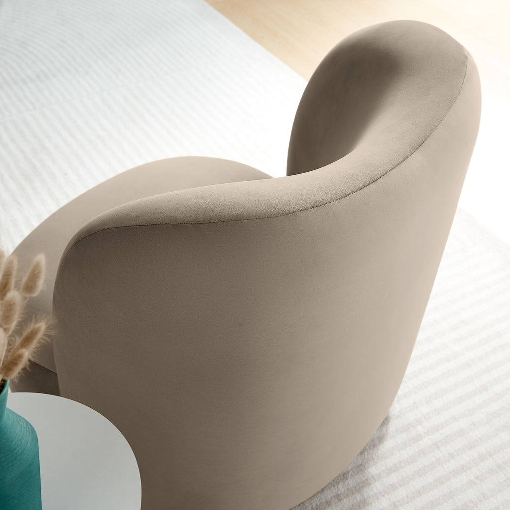 Monroe Performance Velvet Accent Chair - Taupe Walnut