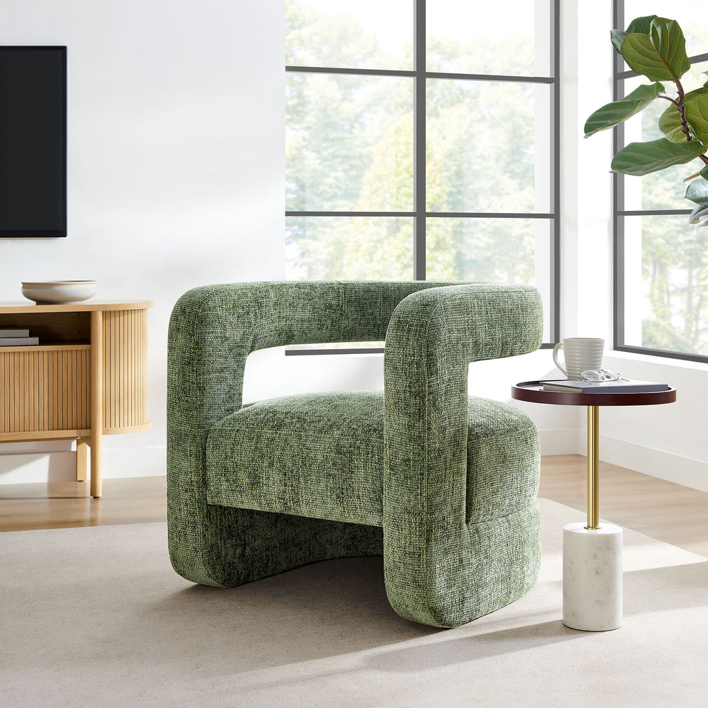 Jaylin Upholstered Chenille Accent Chair - Basil