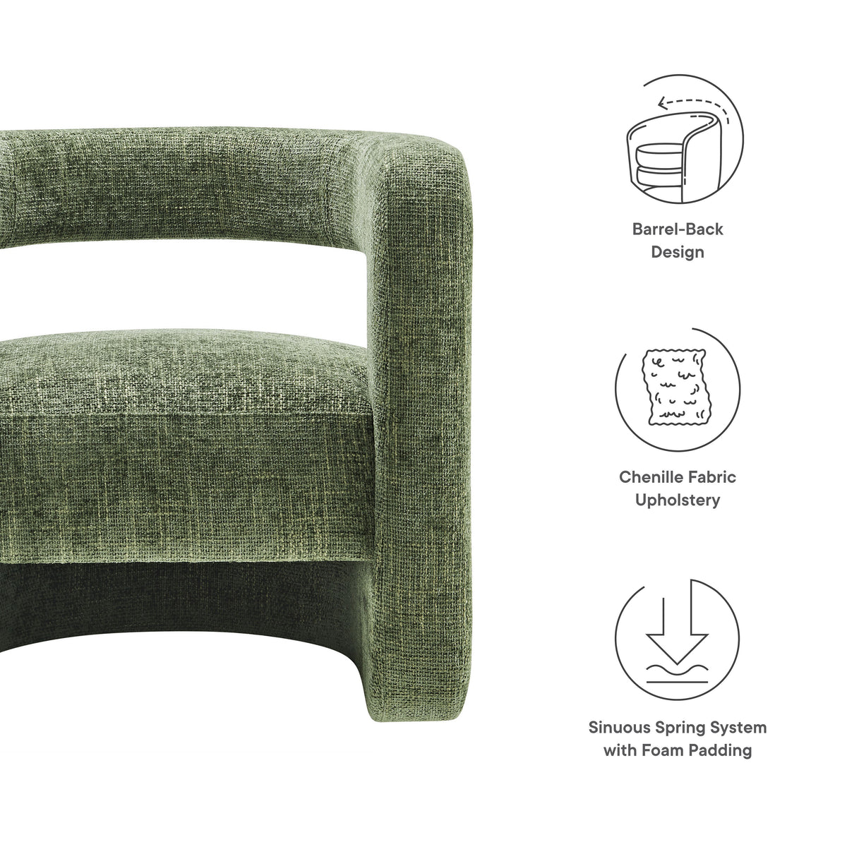 Jaylin Upholstered Chenille Accent Chair - Basil
