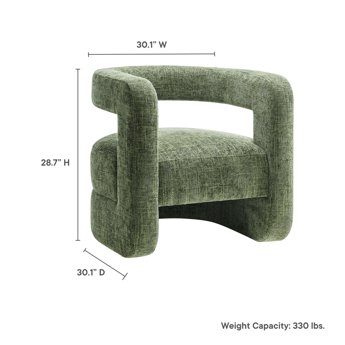 Jaylin Upholstered Chenille Accent Chair - Basil