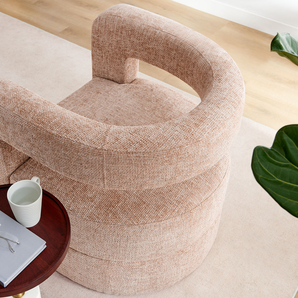 Jaylin Upholstered Chenille Accent Chair - Blush