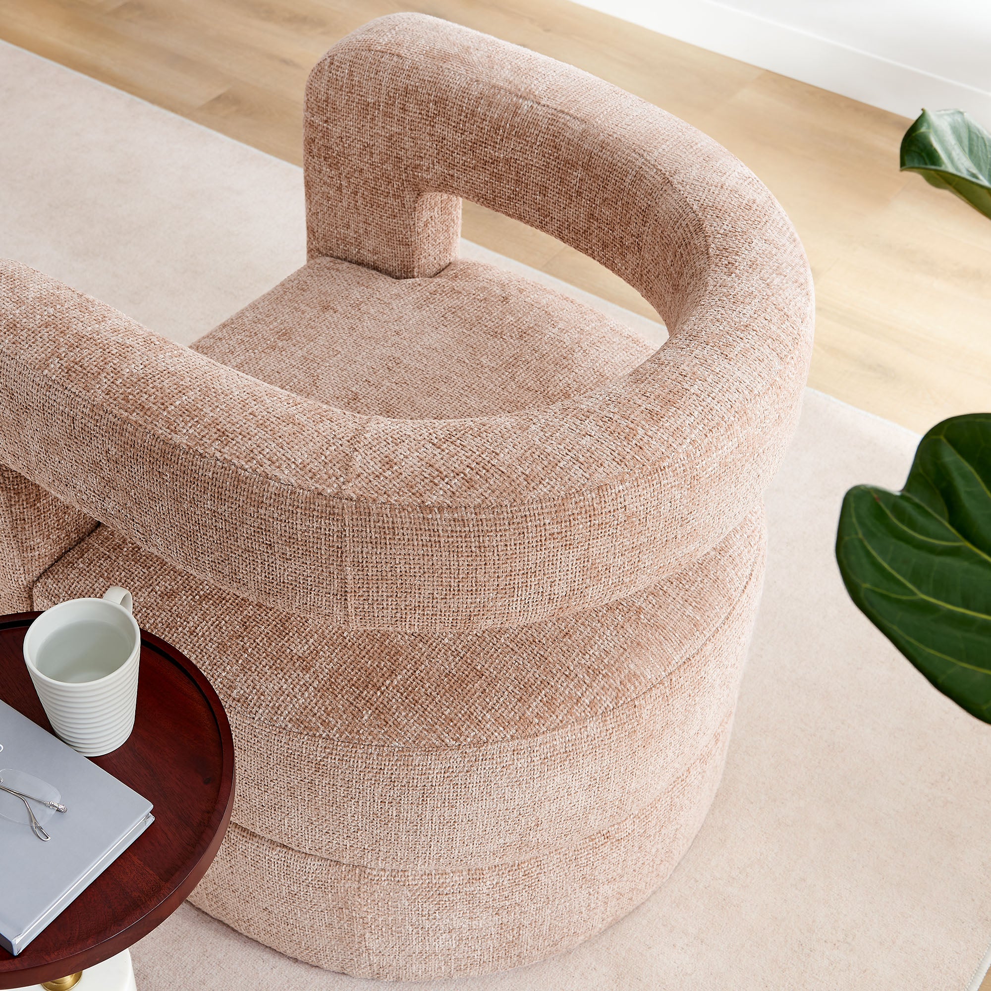 Jaylin Upholstered Chenille Accent Chair - Blush