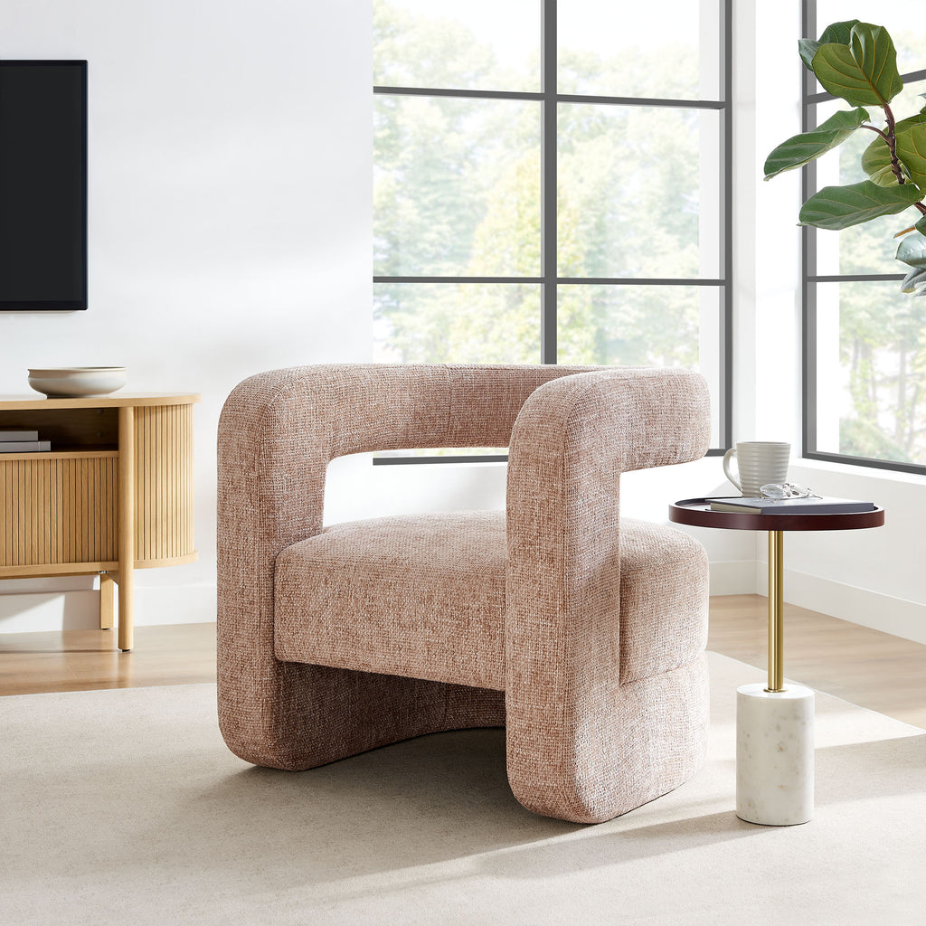 Jaylin Upholstered Chenille Accent Chair - Blush