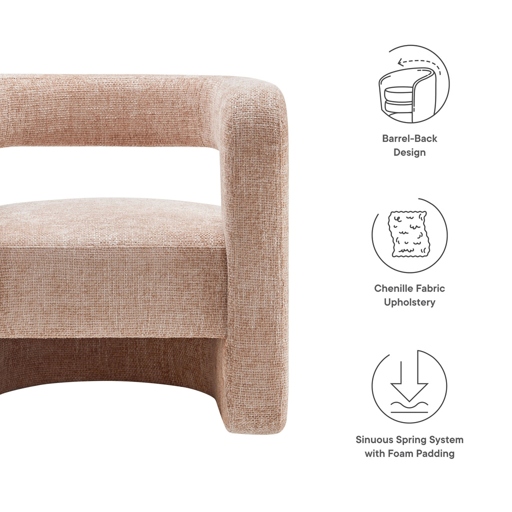 Jaylin Upholstered Chenille Accent Chair - Blush