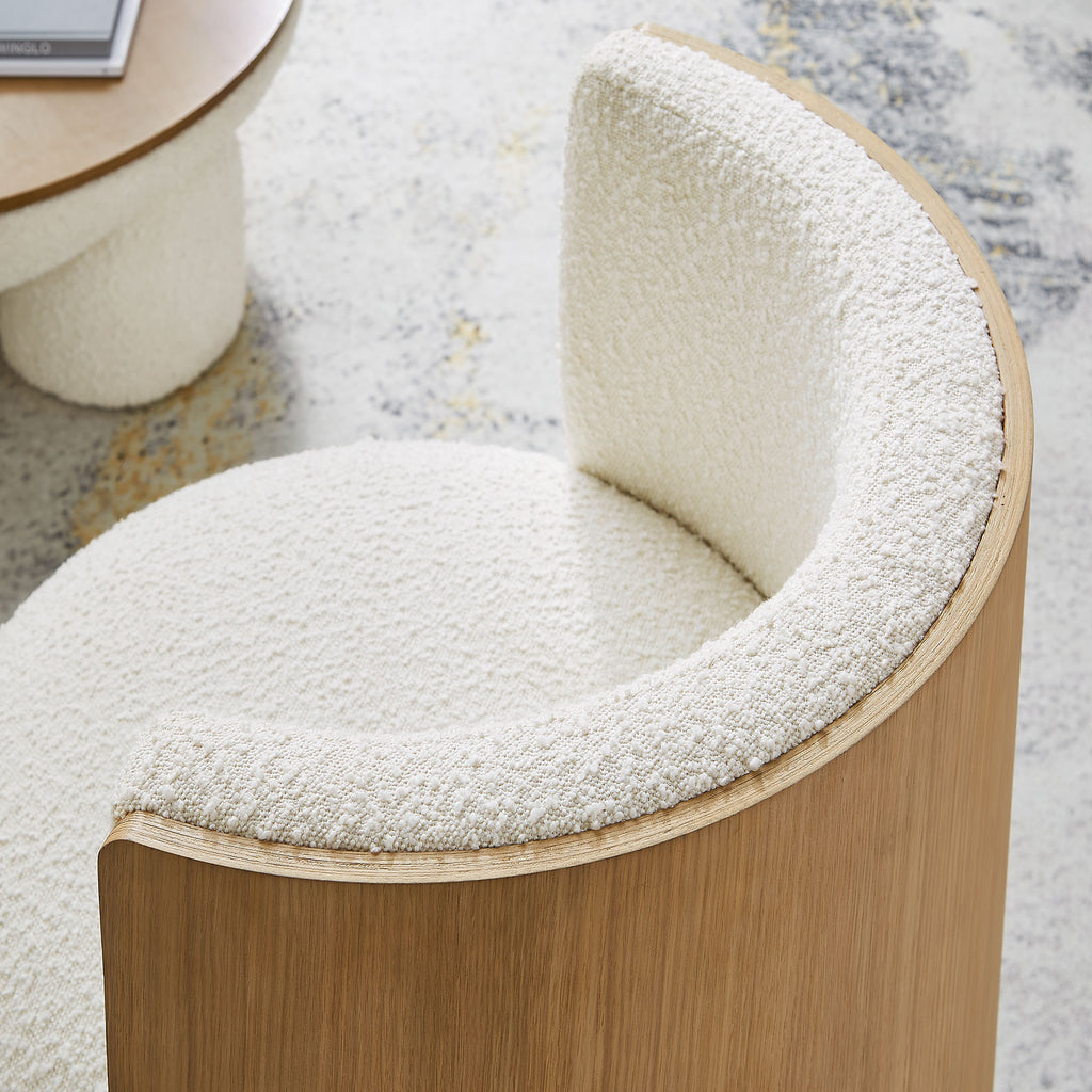 Solis Boucle Accent Chair - Natural Ivory