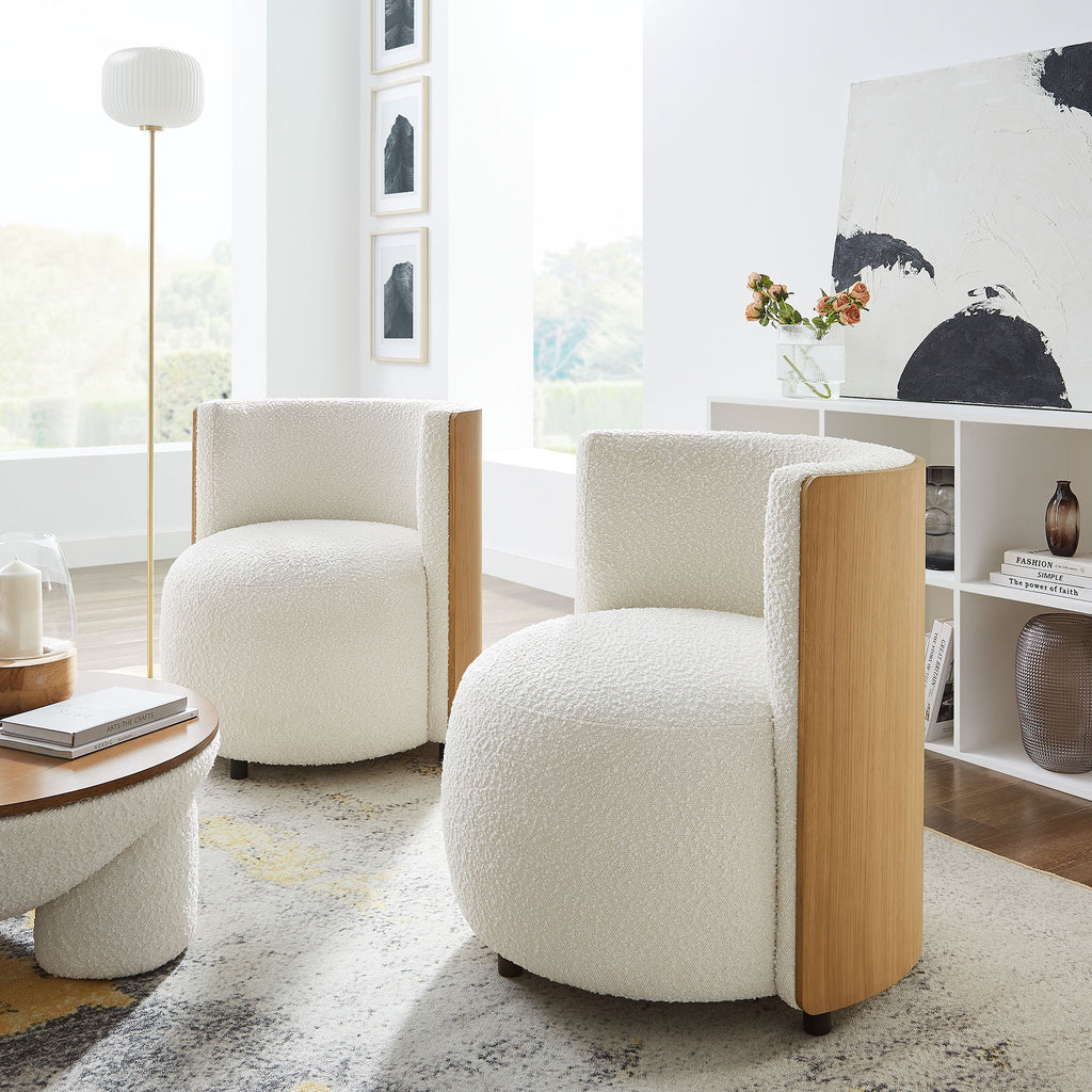 Solis Boucle Accent Chair - Natural Ivory
