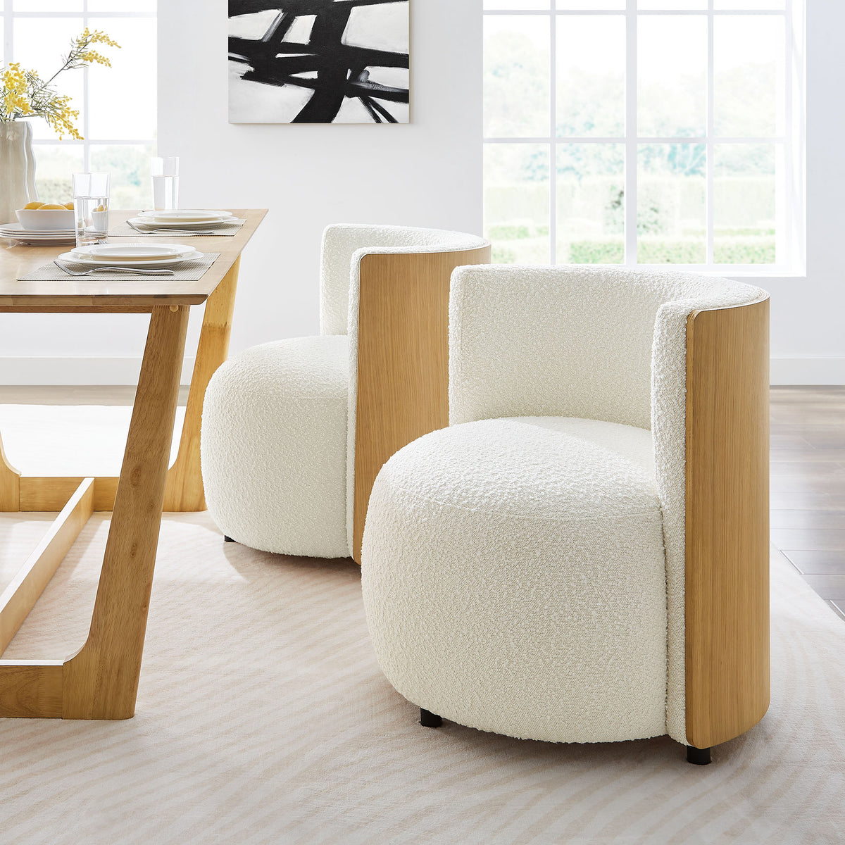 Solis Boucle Accent Chair - Natural Ivory