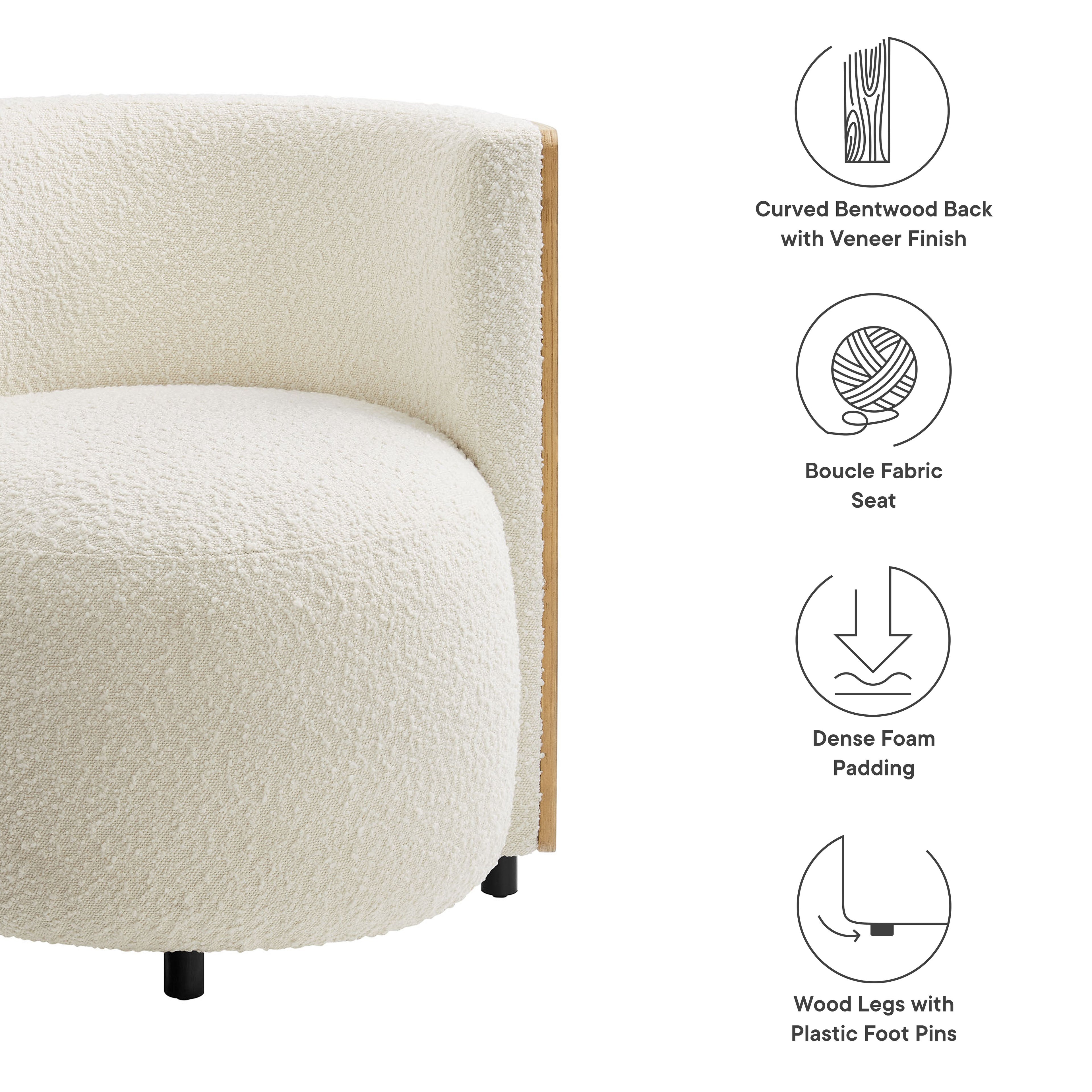 Solis Boucle Accent Chair - Natural Ivory