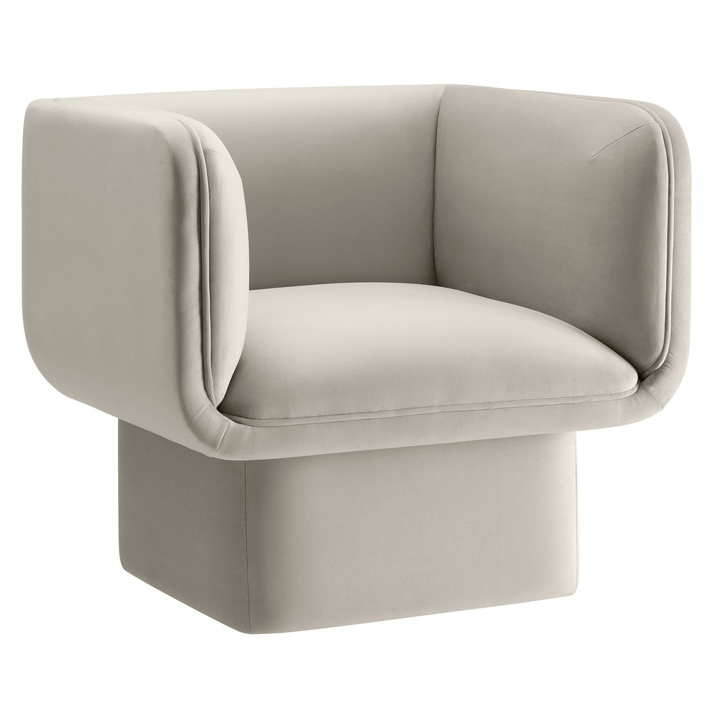 Tate Performance Velvet Accent Chair - Almond