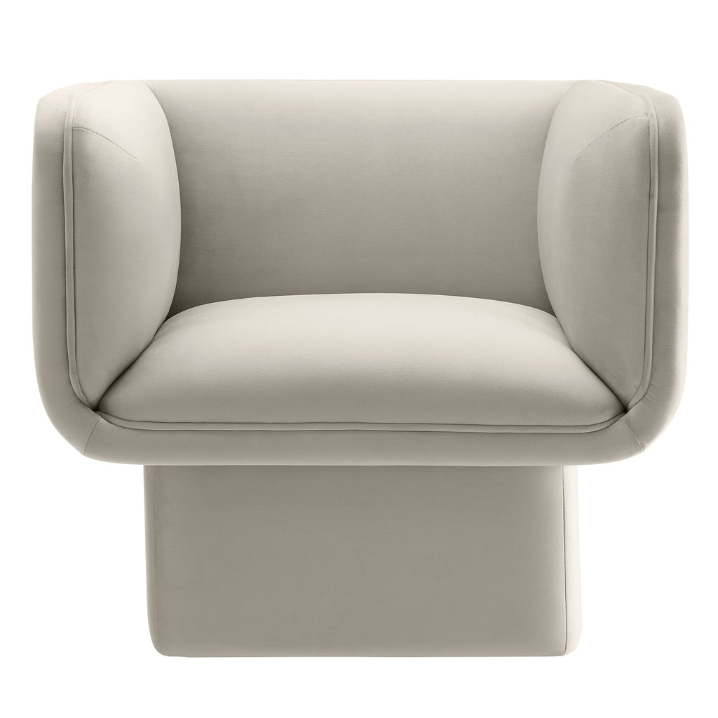 Tate Performance Velvet Accent Chair - Almond