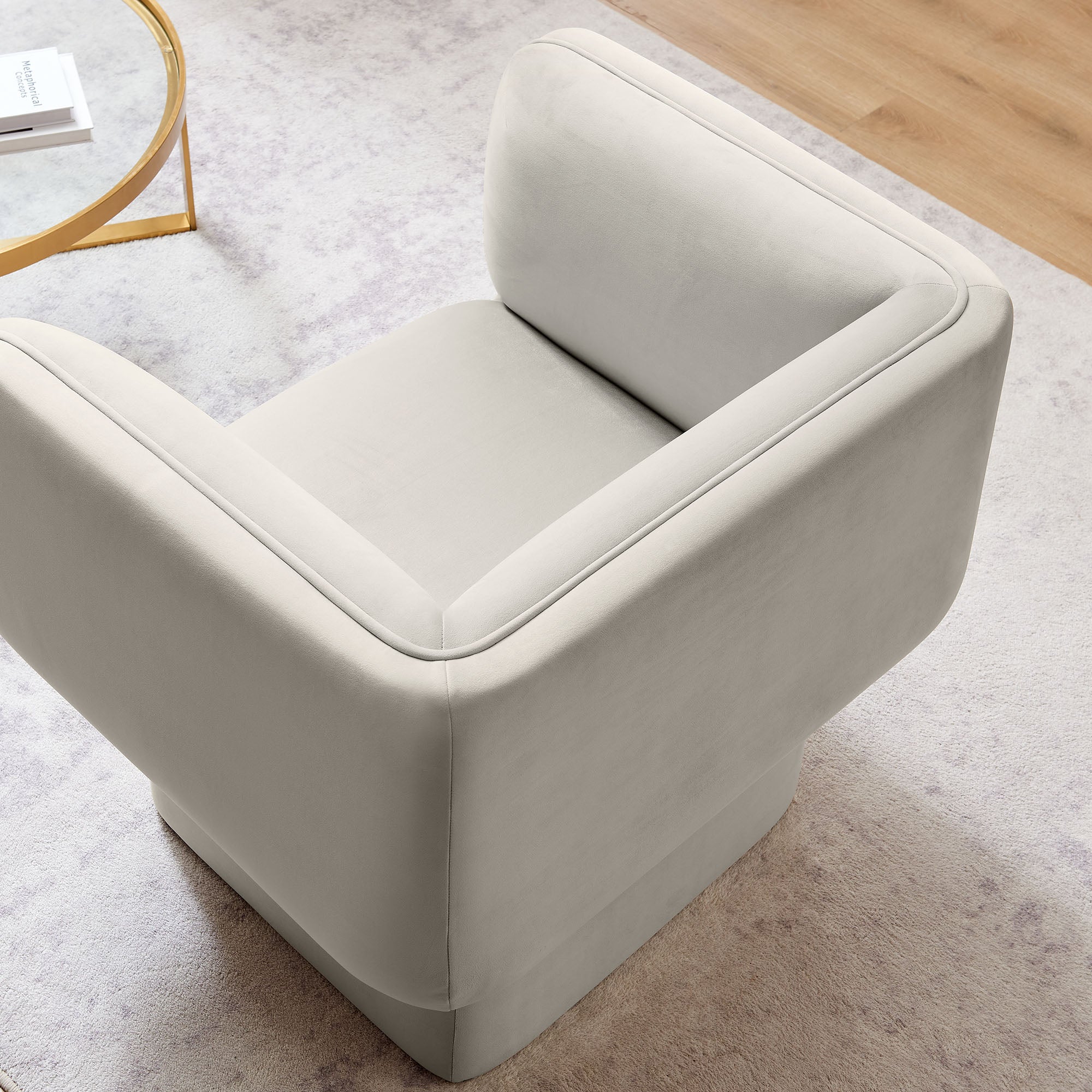 Tate Performance Velvet Accent Chair - Almond