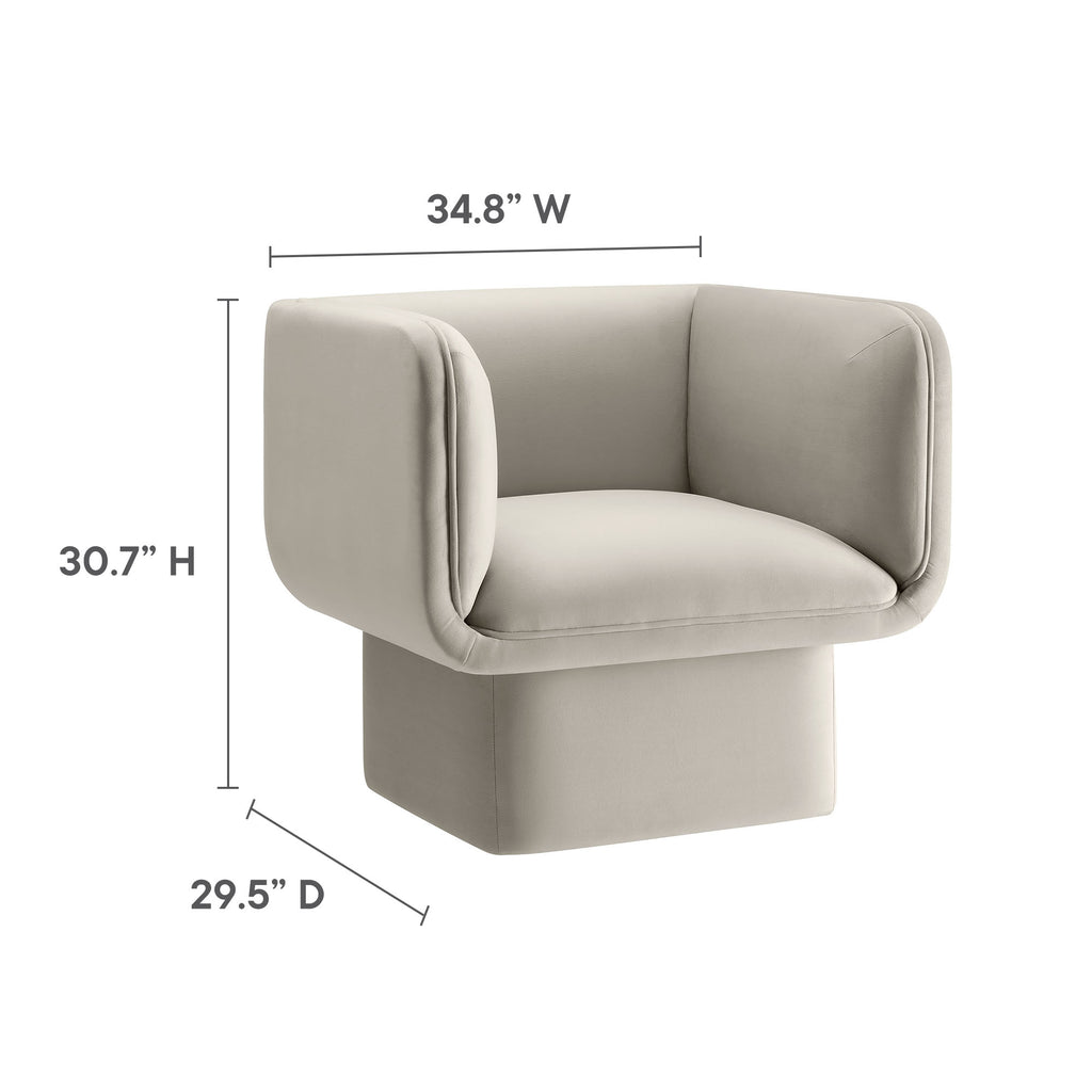 Tate Performance Velvet Accent Chair - Almond