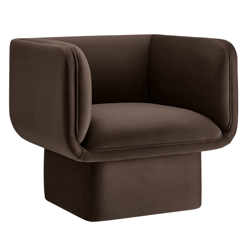 Tate Performance Velvet Accent Chair - Chocolate Brown