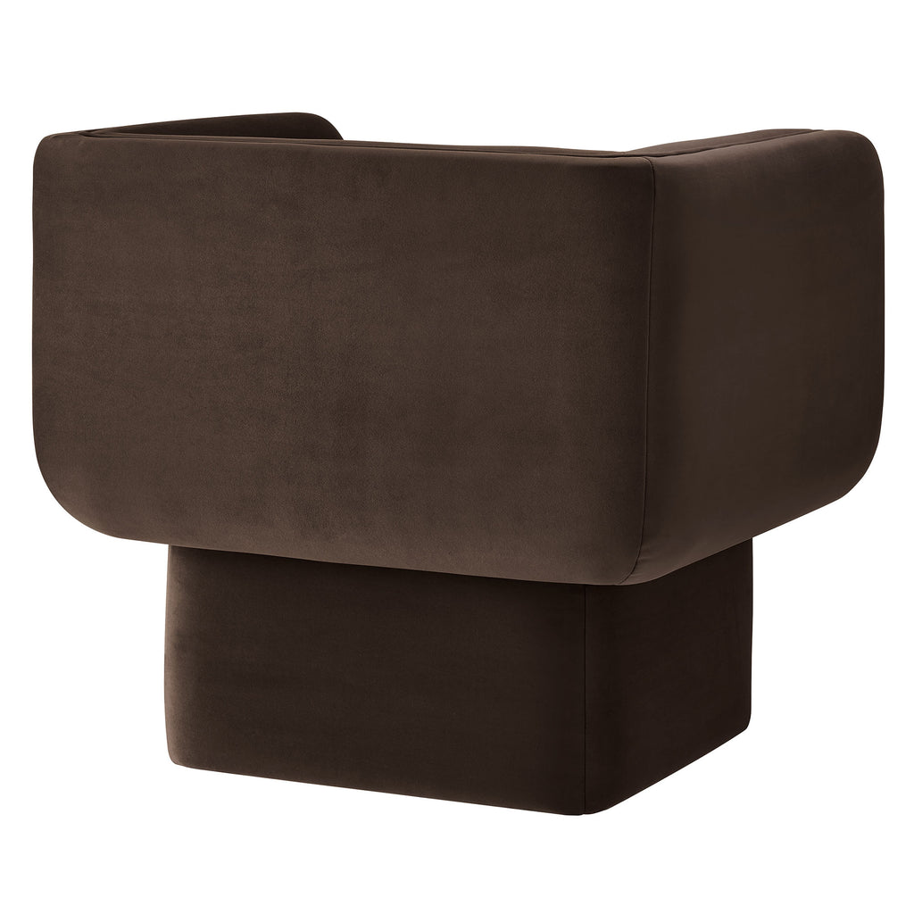 Tate Performance Velvet Accent Chair - Chocolate Brown