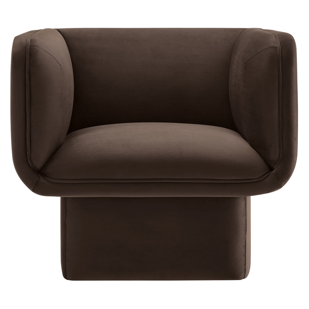 Tate Performance Velvet Accent Chair - Chocolate Brown