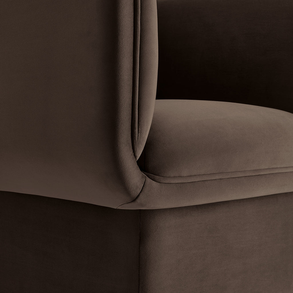 Tate Performance Velvet Accent Chair - Chocolate Brown