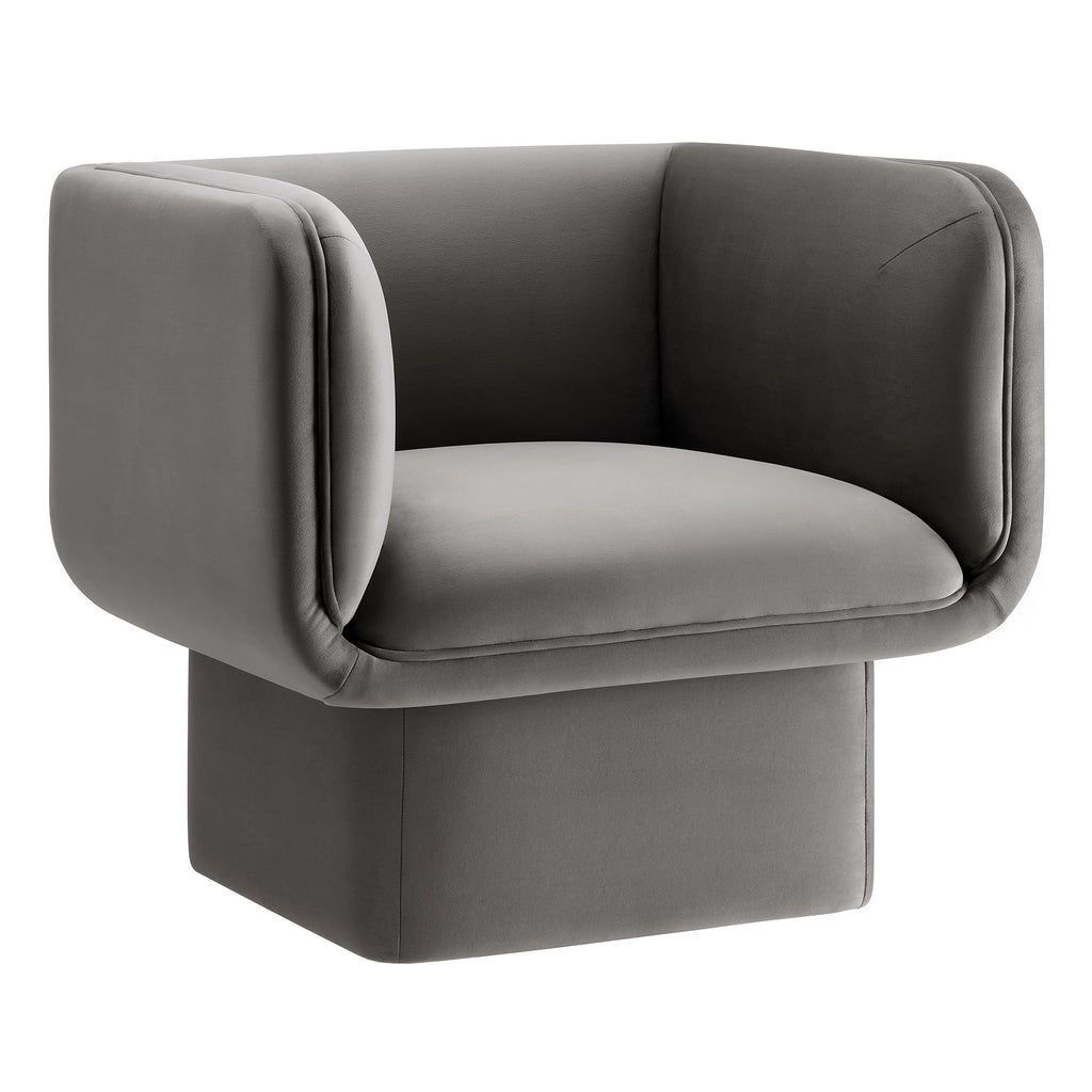 Tate Performance Velvet Accent Chair - Storm Gray