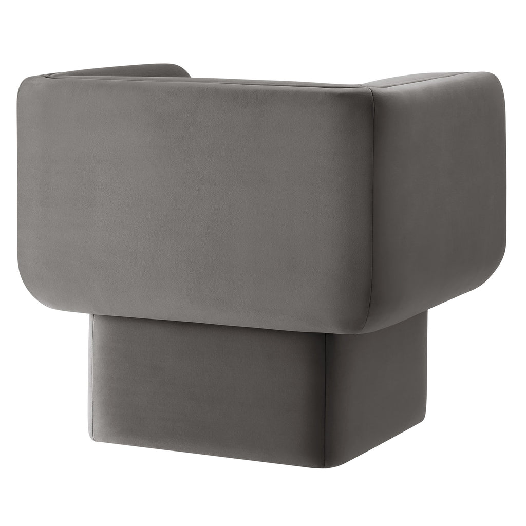 Tate Performance Velvet Accent Chair - Storm Gray