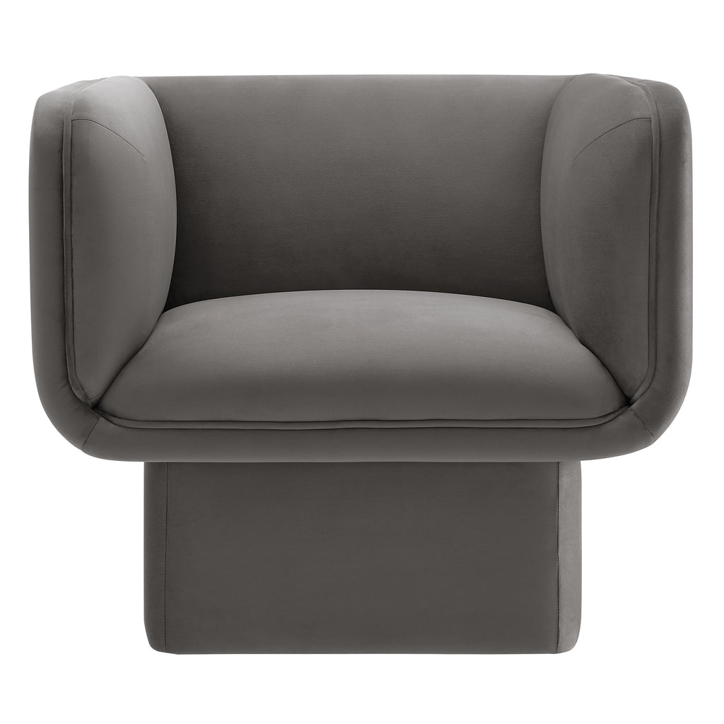 Tate Performance Velvet Accent Chair - Storm Gray