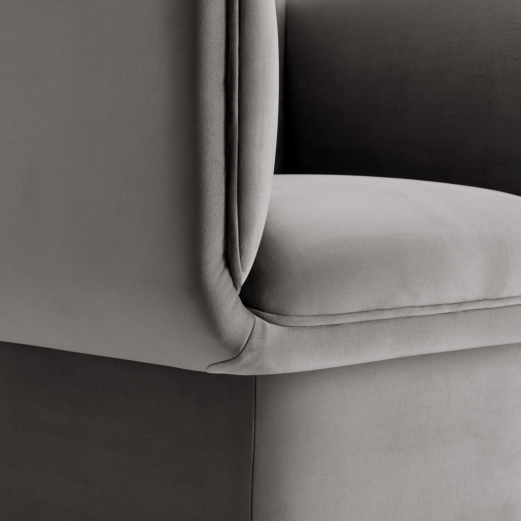 Tate Performance Velvet Accent Chair - Storm Gray