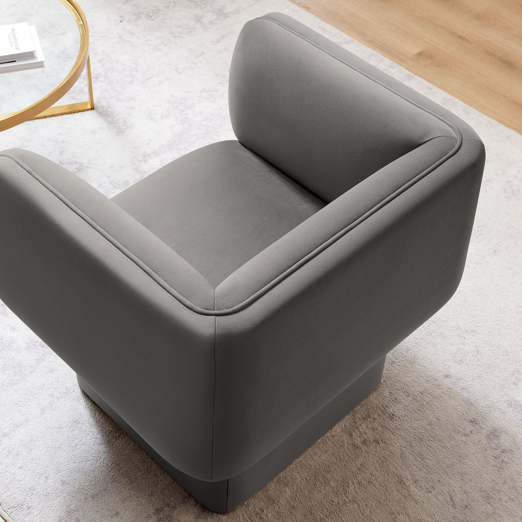 Tate Performance Velvet Accent Chair - Storm Gray