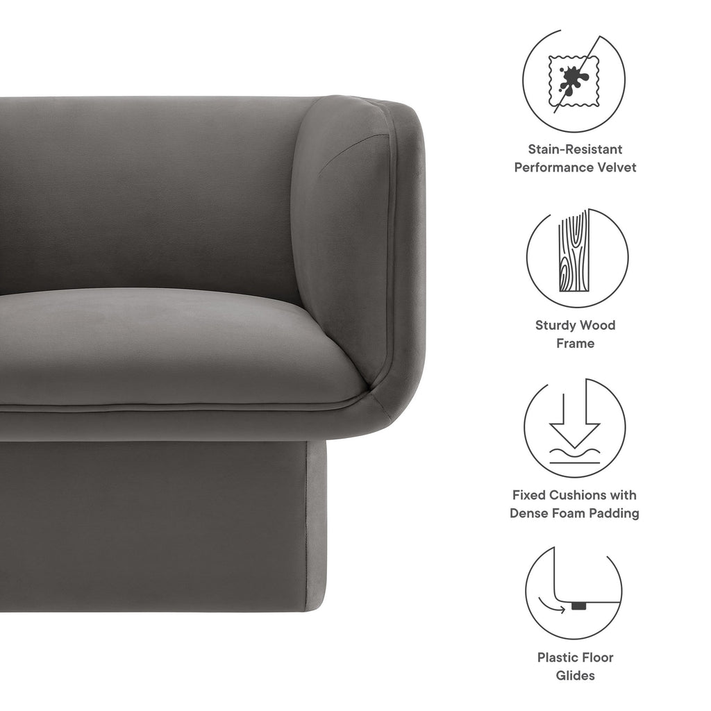 Tate Performance Velvet Accent Chair - Storm Gray