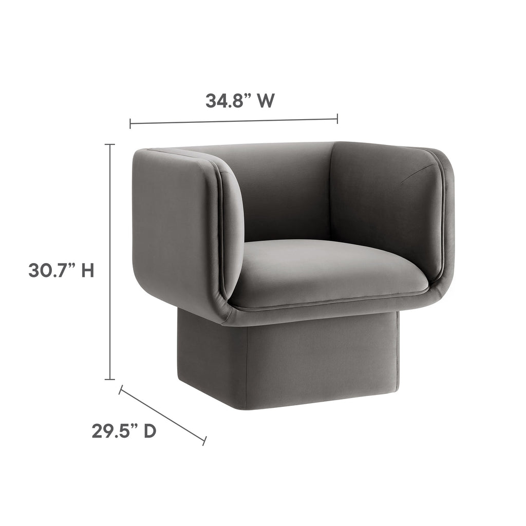 Tate Performance Velvet Accent Chair - Storm Gray