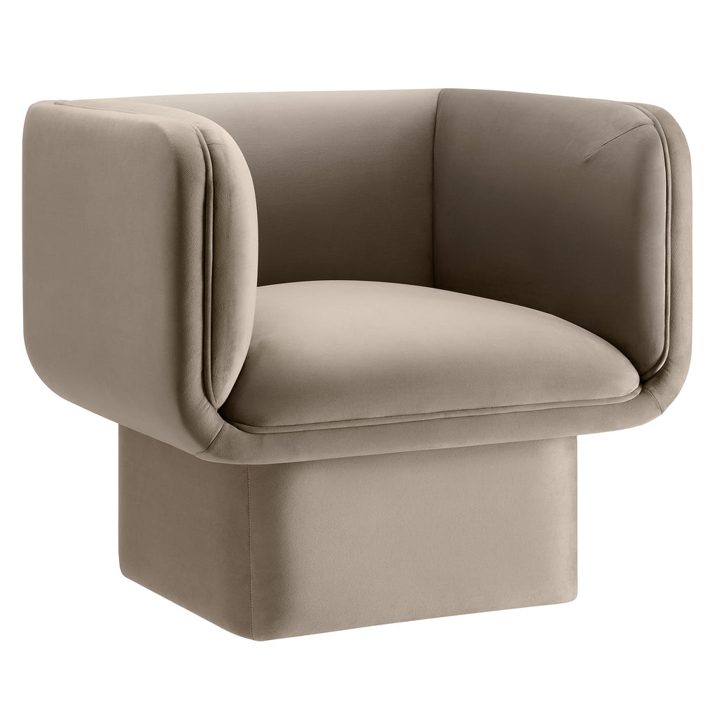 Tate Performance Velvet Accent Chair - Taupe