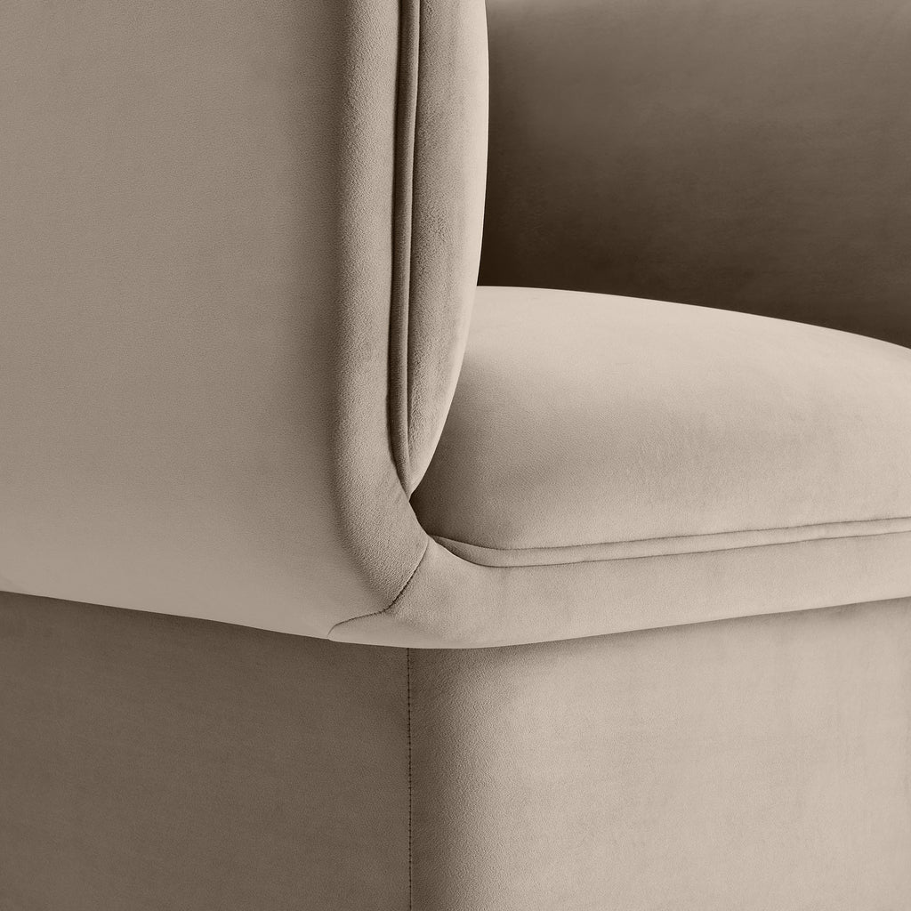 Tate Performance Velvet Accent Chair - Taupe