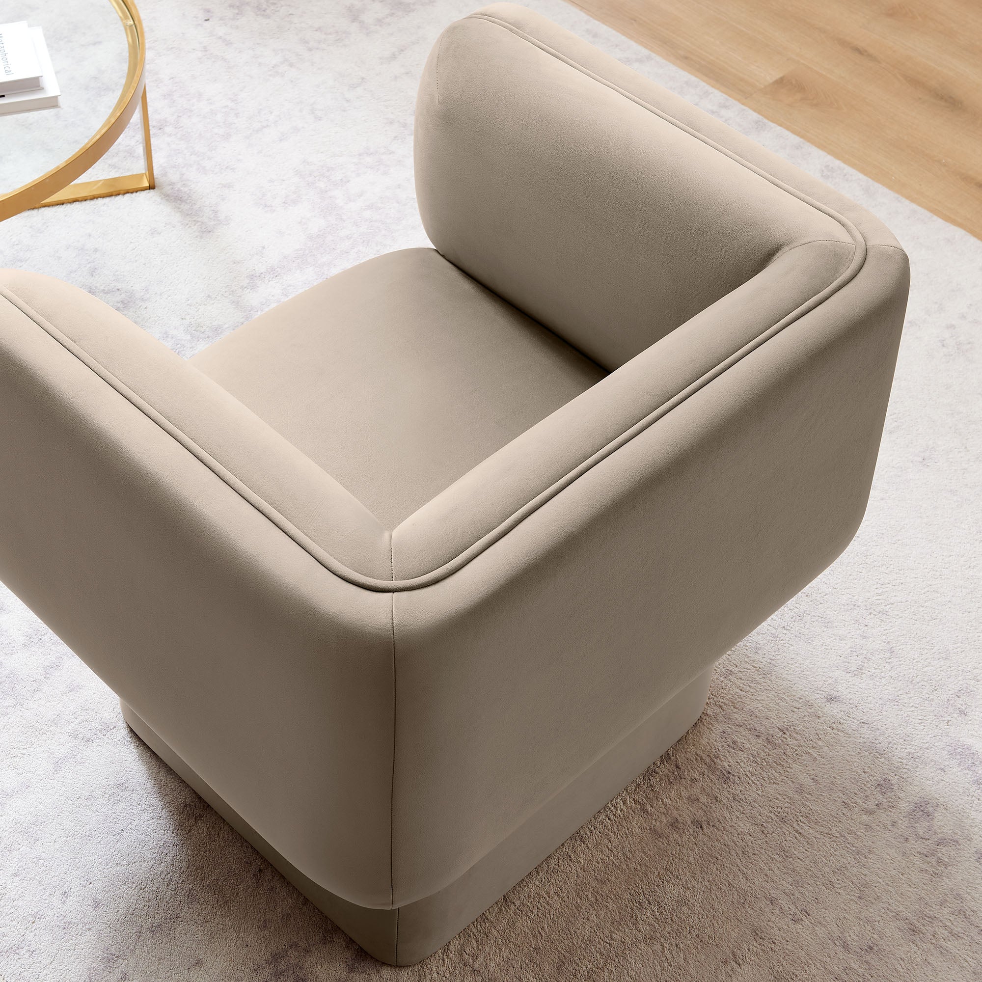 Tate Performance Velvet Accent Chair - Taupe