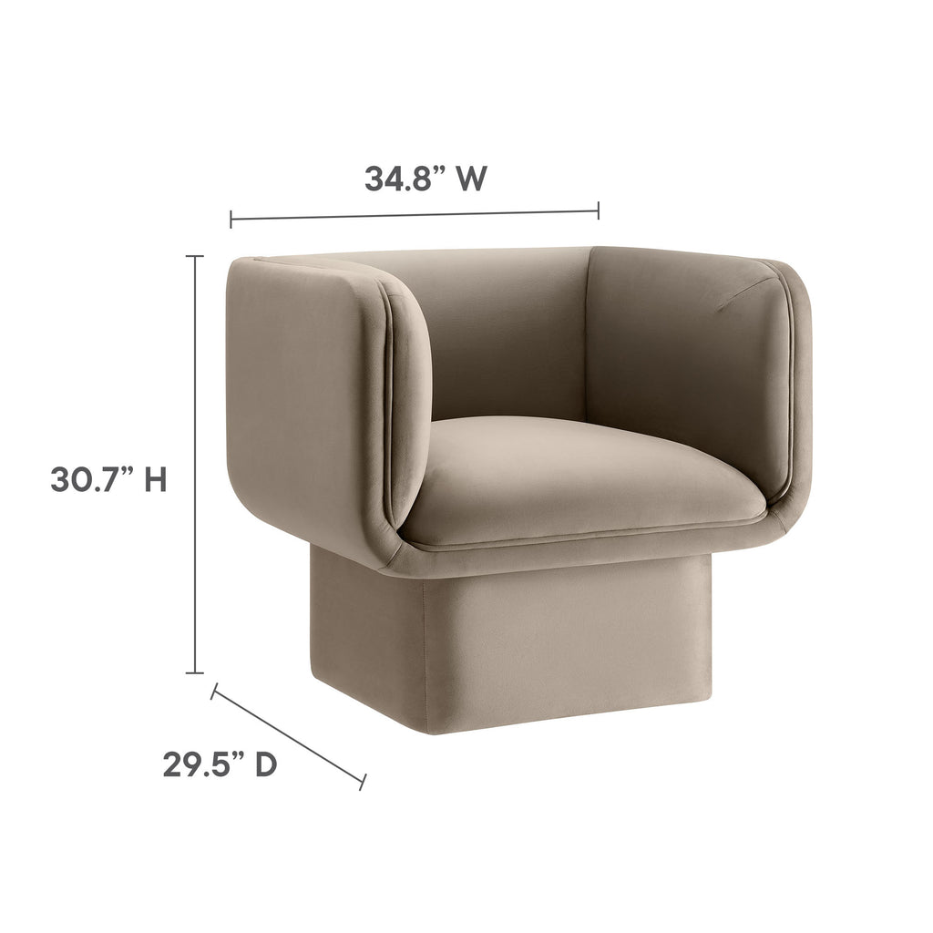 Tate Performance Velvet Accent Chair - Taupe
