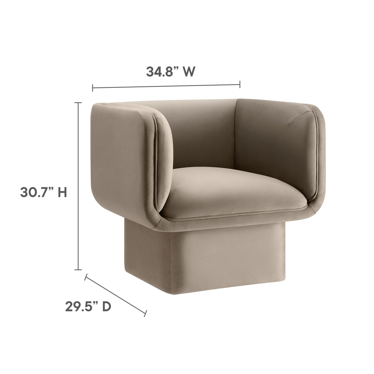 Tate Performance Velvet Accent Chair - Taupe