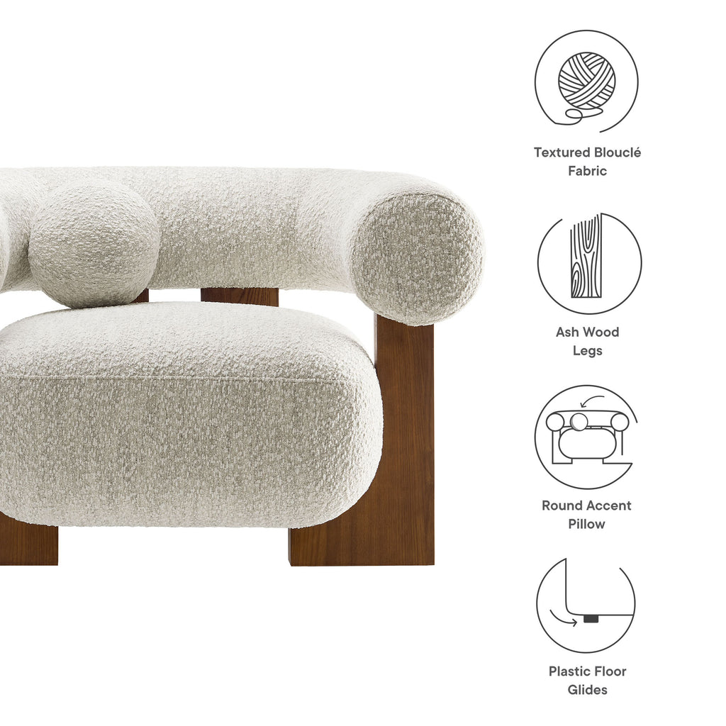 Jace Boucle Accent Chair - Pearl